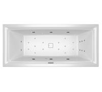 RIHO Still Square Baignoires rectangulaires, version gauche, avec système Joy, à encastrer, avec garniture de vidage et de trop-plein, 2 places, blanc, B099027005, Exécution: 180x80x50cm, oreiller+lum