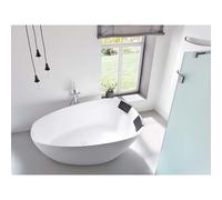 Riho Toledo Baignoire autoportante - 158x110x62cm - forme galet - solid surface - blanc mat B126001105