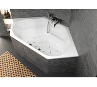RIHO Winnipeg Baignoire dangle, avec système dair, à encastrer, 2 places, 145x145x47,5cm, 225 litres, blanche, B010007005