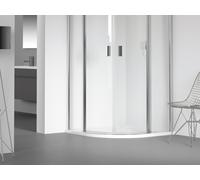 RIHO Zürich receveurs de douche quart de cercle, écoulement 90mm, montage au sol, blanc brillant, D001021005, Exécution: 800x800x45/25mm