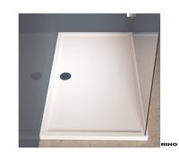 RIHO ZÃÂŒrich Receveur de douche rectangulaire, blanc brillant, écoulement 90mm, montage sur sol, D0010, Exécution: 800x800x45/25mm - D001006005