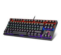 Rii Clavier Gamer Mécanique - 22 Modes RGB Rétroéclairage | 88 Touches Compact + Anti-Ghosting | Design Noir pour PC/PS4/Xbox/Switch
