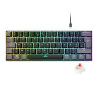 Rii Clavier Gamer Mécanique 60% Compact | Interrupteurs Rouges | RGB Polycouleur Rétroéclairé | 3 Modes sans Fil (Bluetooth 5.0 + 2.4G + Filaire) | Anti-Ghosting 19-Key | pour PC/PS4/Xbox/Switch