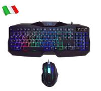 Rii Gaming RK400 - Set Clavier et Souris De Jeu, Rétro-éclairage, Câble USB
