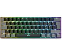 Rii Gaming RK802 Clavier mécanique silencieux 60 % triple connexion (sans fil + Bluetooth + USB), batterie rechargeable, rétroéclairage RGB 16 couleurs, anti-ghosting