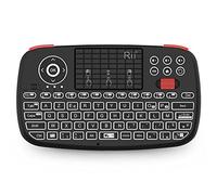 Rii i4 Mini Clavier sans Fil Bluetooth & 2.4 GHz (AZERTY) avec pavé Tactile, LED Backlit, Batterie Rechargeable pour iOS Windows Android tablettes, Raspberry Pi2, Linux et Ordinateur