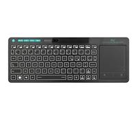 Rii K18S Clavier sans Fil Français (AZERTY) Clavier de Bureau Multi fonctionnel avec Souris Tactile de Grande Taille Intégrée Wireless, Batterie Li-ION Rechargeable (Bluetooth & 2.4 GHz)