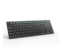 Rii Mini Clavier 2.4GHz sans Fil AZERTY (Version française) avec Grande Taille Touchpad pour Smart TV,HTPC,TV Box,Raspberry PI, Mac OS,Linux,Android,Windows 2000 XP Vista 78,Sony Playstation 3