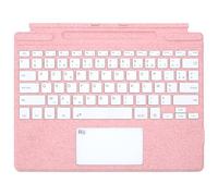 Rii Surface Pro Clavier Français pour Surface Pro 8/9/X, Bluetooth sans Fil, Type Cover Tactile et Rechargeable, 7 Couleurs Rétroéclairées, Rose