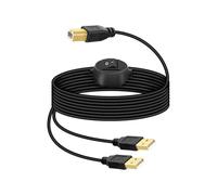 RIIEYOCA 4,5m Câble usb pour Imprimante, 2 Câbles USB-A à USB-B pour Imprimante avec Bouton Bascule, 2 En 1 Sortie Partagée pour Imprimante, Scanner
