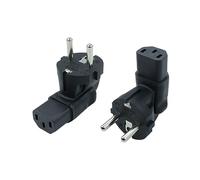 RIIEYOCA 90 degrés Schuko mâle à IEC C13 Adaptateur, IEC320 C13 Femelle à mâle européen CEE 7/7 mâle Adaptateur pour Ordinateur Portable ou C13 câble appareils (2 Pack)