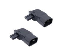 RIIEYOCA Adaptateur à Angle Droit 90 degrés IEC 320 C14 vers C7, fiche mâle C14 vers fiche Femelle C7 pour Cordon d'alimentation Secteur Standard, adapté aux imprimantes, scanners, etc.