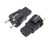 RIIEYOCA Adaptateur Schuko mâle à IEC C13, IEC320 C13 Femelle à mâle européen CEE 7/7 mâle Adaptateur pour Ordinateur Portable ou C13 câble appareils - Noir (2 Pack)