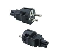 RIIEYOCA Adaptateur Schuko mâle vers IEC C5, IEC320 C5 Femelle vers connecteur européen CEE 7/7 mâle Adaptateur pour Ordinateur Portable ou C5 câble appareils (2 Pack)