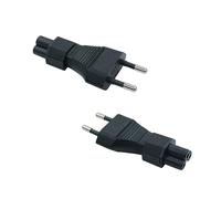 RIIEYOCA Adaptateur Schuko mâle vers IEC C5 mâle,Adaptateur européen mâle CEE 7/16 vers IEC320 C5 Femelle pour Ordinateur Portable ou appareils à câble C5 - Noir (2 Pack)
