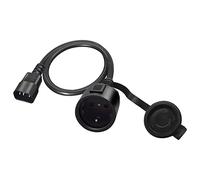 RIIEYOCA Câble Adaptateur Secteur pour Prise UPS C14 mâle vers CEE7 Femelle,IEC 320 C14 mâle vers Europe Schuko Femelle Câble Adaptateur avec Capuchon de Protection, Noir, 0.5m