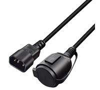 RIIEYOCA Câble Adaptateur Secteur pour Prise UPS C14 mâle vers CEE7 Femelle,IEC 320 C14 mâle vers Europe Schuko Femelle Câble Adaptateur avec Capuchon de Protection, Noir, 3m