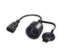 RIIEYOCA Câble Adaptateur Secteur pour Prise UPS C14 mâle vers CEE7 Femelle,IEC 320 C14 mâle vers Europe Schuko Femelle Câble Adaptateur avec Capuchon de Protection, Noir, 0.3m