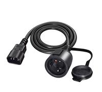 RIIEYOCA Câble Adaptateur Secteur pour Prise UPS C14 mâle vers CEE7 Femelle,IEC 320 C14 mâle vers Europe Schuko Femelle Câble Adaptateur avec Capuchon de Protection, Noir, 1m