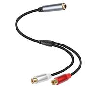 RIIEYOCA Câble Audio Séparateur 6,35mm vers 2 RCA, 1/4 Pouce Prise TRS Stéréo Femelle vers Double Prise RCA Femelle pour Tables de Mixage, Ampli, Récepteur AV (0,3m/1ft)