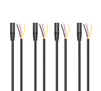 RIIEYOCA Câble audio stéréo TRS 3 pôles de rechange jack femelle vers fil nu 3,5 mm pour équipement audio installé ou réparation de câble de microphone d'écouteurs, 1 m (lot de 4)