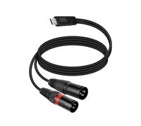 RIIEYOCA Câble Audio USB C à Dual XLR Splitter, Type C à 2 Sorties XLR Mâles Stéréo Adaptateur Compatible avec les Téléphones ou les Ordinateurs Portables（1m/3,3ft）