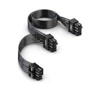 RIIEYOCA Câble CPU 18AWG pour PSU Cor/sair, Câble EPS Mâle 8 Pin vers Double 8-Pin (4+4 Pin Détachable) Mâle pour Alimentation Modulaire Cor/sair (60CM+20CM)