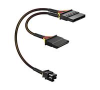 RIIEYOCA Câble d'Alimentation 18AWG ATX Mini 6 Broches vers SATA 15 Broches, Double Adaptateur d'Alimentation SATA 15 Broches Y, Câble d'Extension pour SSD, HDD, Lecteur DVD (30+15CM)