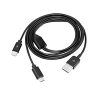 RIIEYOCA Câble de charge multiple de 1 m, 2 en 1 USB 2.0 A vers USB de type C et câble de charge micro USB, alimentez jusqu'à 2 appareils à la fois à partir d'un seul port USB (noir)