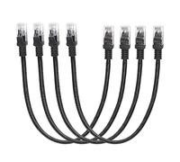 RIIEYOCA Câble de raccordement Ethernet Cat6 1ft, câble réseau Internet haut débit Câbles de raccordement LAN avec connecteurs Rj45 pour routeur, modem, commutateur, serveur, noir, lot de 4
