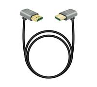 RIIEYOCA Câble de rallonge HDMI mâle à angle montant 90 degrés vers HDMI mâle à angle descendant 90 degrés, 48Gbps High Speed 2.1 Cable Supports 8K@60Hz, ARC,3D for DVR, HDTV（1M）