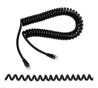 RIIEYOCA Câble de téléphone RJ12, câble à ressort rétractable 6P6C mâle vers mâle - Extensible jusqu'à 4,92 pieds