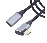 RIIEYOCA Câble d'extension 90 degrés 3.1 Gen2 USB C mâle vers USB C Femelle, Charge Rapide 100W, Courant 5A, Transmission Rapide 10Gbps, Transmission 4K HD (1.5M)