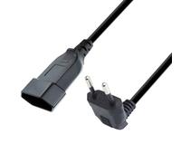 RIIEYOCA Câble d'extension de Courant européen à Angle Droit 90 degrés, Type C mâle - mâle vers Type C Femelle, 2.5A/250V, 0,75 mm² pour PC, Ordinateur, Moniteur, TV, appareils ménagers, Noir (0.3m)