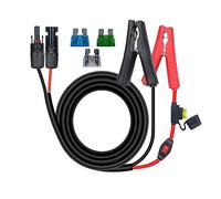 RIIEYOCA Câble d'extension de la Pince Crocodile 14AWG vers Le connecteur Solaire, câble de Chargement de l'adaptateur Solaire à la Pince Crocodile avec Interrupteur et fusible (1.5M)