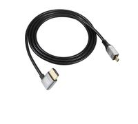 RIIEYOCA Câble étendu UHD 8K Micro HDMI mâle vers HDMI mâle 48Gbps High Speed 2.1 supportant 8k@60Hz, 1080p, ARC, 3D, pour DVR, HDTV, (Angle gauche, 2m)