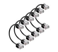 RIIEYOCA Câble Ethernet Patch Cat6A Fin 25CM, Câble Réseau Internet Haute Vitesse Ultra-Court 28AWG avec Connecteurs RJ45 1000Mbps pour Routeurs, Panneaux de Brassage, Commutateurs (Noir Lot de 6)