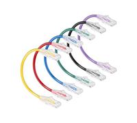 RIIEYOCA Câble Ethernet Patch Court Cat6A 25CM, 1000Mbps Câble Patch Cat 6A Fin 28AWG avec Connecteurs RJ45 pour Câblage Carte Réseau, Câblage Bureau etc. (Multicouleur - Lot de 6)