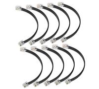 RIIEYOCA Câble filaire droit RJ12 6 pouces 6P6C Mâle à Mâle Cordon téléphonique plat, compatible avec les données et la voix (Noir, 10Pack)
