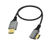 RIIEYOCA Câble Mini HDTV vers HDTV 2.1 8K@60Hz 48Gbps avec courbure 90 degrés vers la gauche, compatible avec les ordinateurs portables, les caméscopes, etc.(vers la gauche, 0.5M)