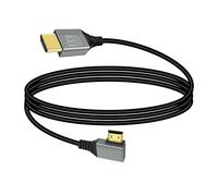 RIIEYOCA Câble Mini HDTV vers HDTV 2.1 8K@60Hz 48Gbps, coude à 90 degrés vers la gauche et la droite, compatible avec les ordinateurs portables, caméscopes, etc. (vers la droite, 1M)