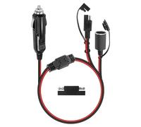 RIIEYOCA Câble Séparateur Allume-cigare SAE, Prise Mâle Allume-cigare 12V 16AWG vers 1 SAE et 1 Rallonge Adaptateur de Prise avec Fusible 15A et 1 SAE Supplémentaire (0,6 m / 2 pi)