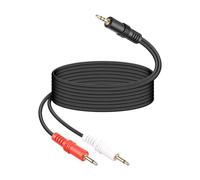 RIIEYOCA Câble Stéréo 3,5mm vers Double Mono Y 3M,Câble Audio TRS vers 2xTS | Câble Breakout TRS vers Double TS pour Rode Wireless Pro Timecode,CV/Gate Eurorack,Console de Mixage & Enregistrement Studio