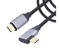 RIIEYOCA Câble USB C mâle 90 degrés 100W vers USB C mâle 3.1 Gen2, charge rapide 100W, transfert de données 10Gbps et projection HD 4K, câble tressé en nylon (1.5M)