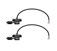 RIIEYOCA Fil Nu USB Femelle 2 Broches, câble d'alimentation USB avec Capuchon Anti-poussière câble de Queue de Cochon Bricolage, pour et équipement USB installé ou remplacer la réparation