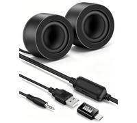 RIIEYOCA Haut-parleurs Mini pour Ordinateur alimentés par USB, Haut-parleurs de Bureau filaires 6W avec entrée Aux 3,5 mm et contrôle du Volume(1,3 m/4,3 pi)