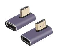 RIIEYOCA Lot de 2 adaptateurs HDMI mâle vers Femelle à Angle Gauche et Droit à 90 degrés - 48 Gbps - Prise en Charge 8K @ 60 Hz 4K @ 120 Hz - Compatible avec HDTV, HDR, Arc (2PCS)