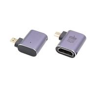 RIIEYOCA Lot de 2 adaptateurs Micro HDMI vers HDMI coudé droit à 90 degrés UHD 8K - Standard 48 Gbps - Haute vitesse 2.1 - Prise en charge 8 K @ 60 Hz - 4 K @ 120 Hz