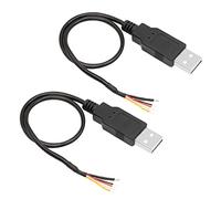 RIIEYOCA Lot de 2 câbles USB 2.0 mâles 5 broches fil nu, câble de données d'alimentation USB pour équipement USB installé ou réparation de remplacement de bricolage
