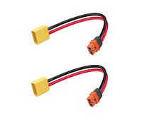 RIIEYOCA Lot de 2 connecteurs XT60I-F femelle vers XT90 mâle avec câble d'extension en fil de silicone 12 AWG de 19 cm pour batterie Lipo RC FPV